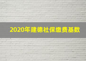 2020年建德社保缴费基数