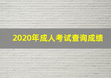 2020年成人考试查询成绩