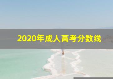 2020年成人高考分数线