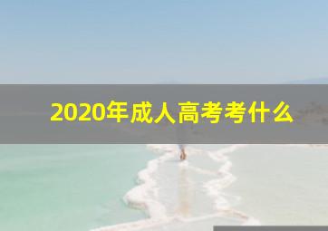 2020年成人高考考什么