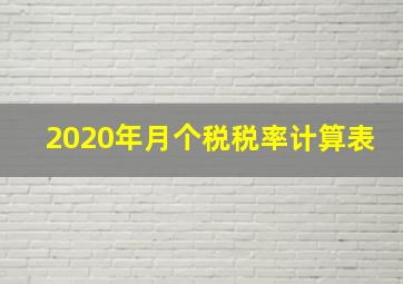 2020年月个税税率计算表