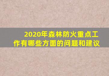 2020年森林防火重点工作有哪些方面的问题和建议