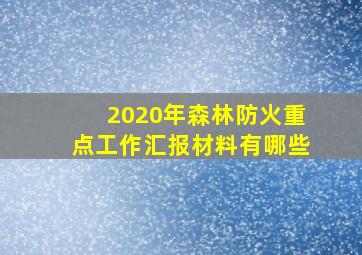 2020年森林防火重点工作汇报材料有哪些