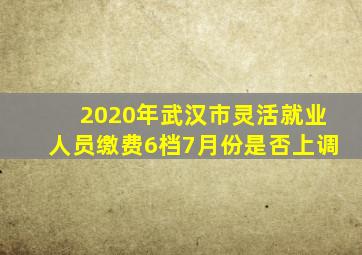 2020年武汉市灵活就业人员缴费6档7月份是否上调