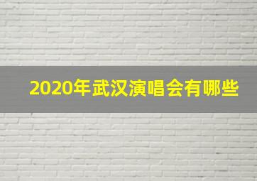 2020年武汉演唱会有哪些