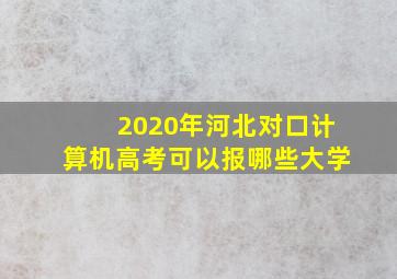 2020年河北对口计算机高考可以报哪些大学