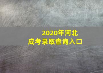 2020年河北成考录取查询入口