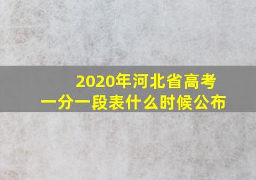 2020年河北省高考一分一段表什么时候公布