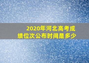 2020年河北高考成绩位次公布时间是多少