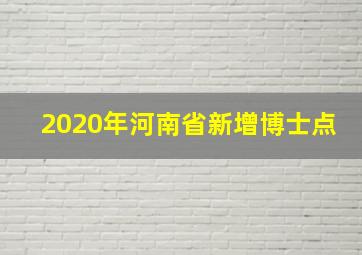 2020年河南省新增博士点