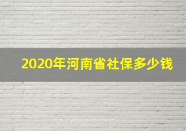 2020年河南省社保多少钱