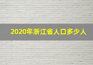 2020年浙江省人口多少人