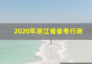 2020年浙江省省考行测