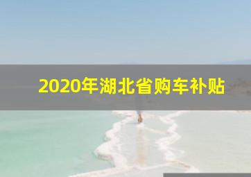 2020年湖北省购车补贴