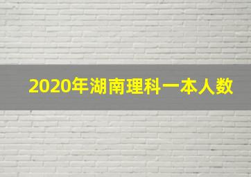 2020年湖南理科一本人数