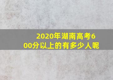 2020年湖南高考600分以上的有多少人呢