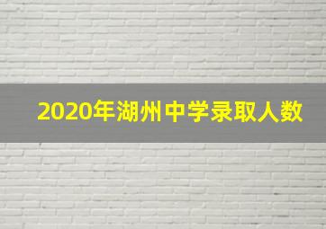 2020年湖州中学录取人数