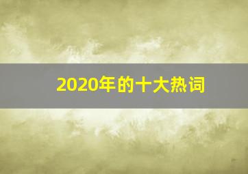 2020年的十大热词