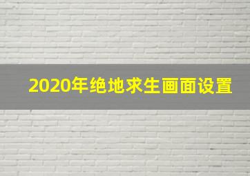 2020年绝地求生画面设置