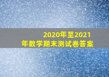 2020年至2021年数学期末测试卷答案