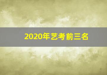 2020年艺考前三名