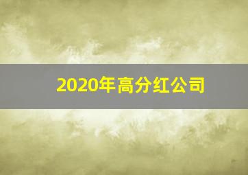 2020年高分红公司