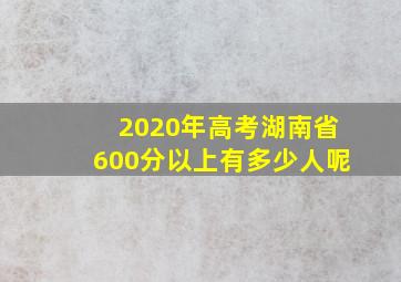 2020年高考湖南省600分以上有多少人呢