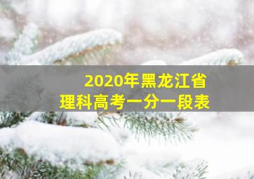 2020年黑龙江省理科高考一分一段表