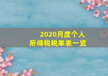 2020月度个人所得税税率表一览