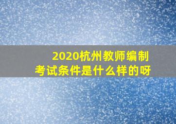 2020杭州教师编制考试条件是什么样的呀