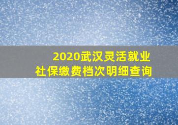 2020武汉灵活就业社保缴费档次明细查询