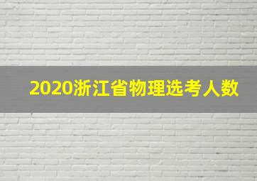 2020浙江省物理选考人数