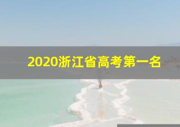 2020浙江省高考第一名