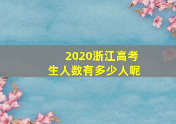 2020浙江高考生人数有多少人呢