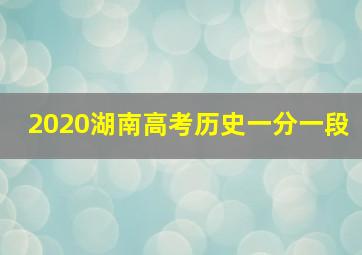 2020湖南高考历史一分一段