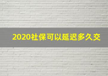 2020社保可以延迟多久交