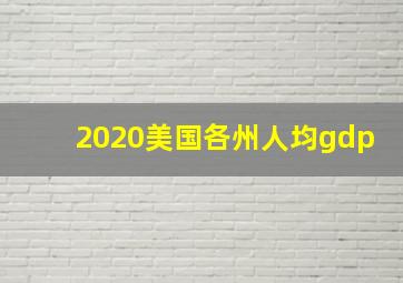 2020美国各州人均gdp