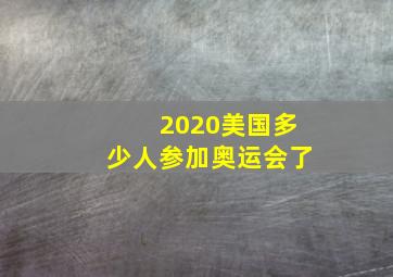 2020美国多少人参加奥运会了