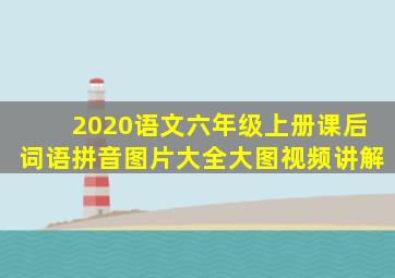 2020语文六年级上册课后词语拼音图片大全大图视频讲解