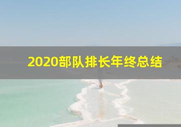 2020部队排长年终总结