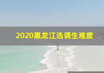 2020黑龙江选调生难度