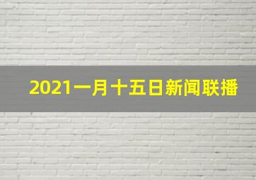 2021一月十五日新闻联播