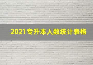 2021专升本人数统计表格