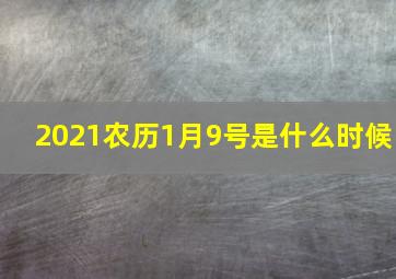 2021农历1月9号是什么时候