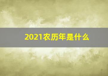 2021农历年是什么