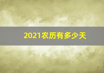 2021农历有多少天