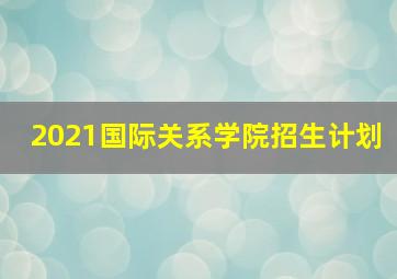 2021国际关系学院招生计划