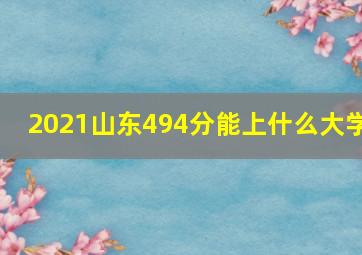 2021山东494分能上什么大学