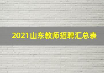 2021山东教师招聘汇总表