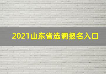 2021山东省选调报名入口